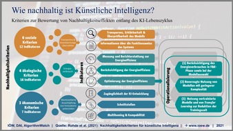 Institut für ökologische Wirtschaftsforschung: Wie nachhaltig ist Künstliche Intelligenz? Studie legt Kriterien zur Bewertung vor