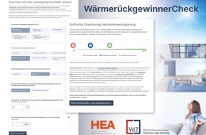 HEA-Fachgemeinschaft für effiziente Energieanwendung e.V.: Neuer WärmerückgewinnerCheck von HEA und VdZ jetzt online