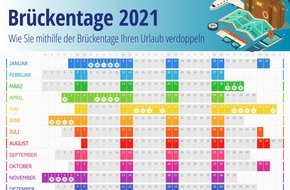 Kalender Services: So verdoppeln Sie Ihren Urlaub 2021!