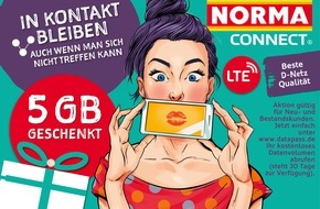 NORMA: NORMA: In Kontakt bleiben mit dem 5 GB-Datengeschenk von NORMA CONNECT / Nürnberger Lebensmitteldiscounter schenkt seinen Kunden Datenvolumen