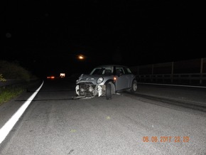 POL-VDKO: Verkehrsunfall unter Alkoholeinwirkung
