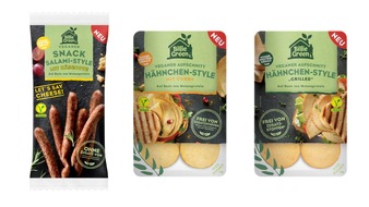 The Plantly Butchers GmbH & Co. KG: Hähnchen-Style oder Salami-Snack? Hauptsache lecker und vegan! / Billie Green präsentiert neue Aufschnitt-Sorten und deftigen Snack