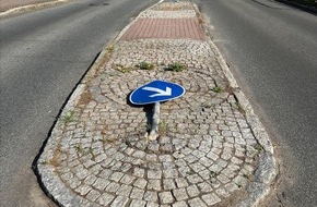 Polizeidirektion Ratzeburg: POL-RZ: Verkehrsschild umgefahren / Polizei sucht Zeugen für Unfall in Reinbek