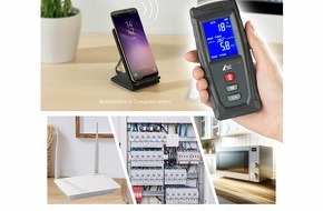 PEARL GmbH: Auch zuhause oder im Büro elektromagnetische Strahlung messen: AGT Digitales Akku-EMF-Messgerät mit LCD-Display