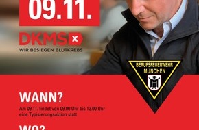 Feuerwehr München: FW-M: Ein Held benötigt Hilfe - Registrierungsaktion für Feuerwehrmann in München
