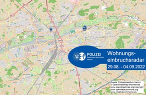 Polizeipräsidium Hamm: POL-HAM: Wohnungseinbruchsradar Hamm für die Woche vom 29. August bis 4. September 2022