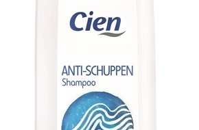 Lidl: Testsieger bei Stiftung Warentest: Anti-Schuppen-Shampoo von Lidl/
Als einziges Produkt mit der Note "sehr gut" überzeugt das Shampoo der Eigenmarke "Cien" mit Anti-Schuppen-Ergebnis und Pflegewirkung