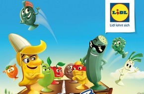 Lidl: "Der Spaß beginnt!": Stikeez-Sammelaktion bei Lidl / Im September gehen die beliebten Sammelfiguren in den Filialen unter dem Motto "Obst vs. Gemüse" ins Rennen