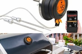 PEARL GmbH: Rosenstein & Söhne Smartes Digital-Grill-Thermometer DGT-50.app, Umrüstset, 2 Sensoren, BT, App: smarte Überwachung für perfekte Grillergebnisse