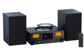 PEARL GmbH: VR-Radio Micro-Stereoanlage IRS-580.mxi: Webradio, DAB+, CD, Bluetooth, App, 300 Watt, schwarz: Lieblingsmusik von nahezu jeder Audioquelle genießen