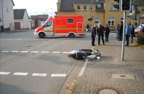 Polizeiinspektion Hameln-Pyrmont/Holzminden: POL-HOL: Boffzen - L 550 - Bahnhofstraße: Motorrollerfahrer schwer verletzt - Zusammenstoß mit PKW beim Abbiegen -