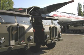 Verkehrshaus der Schweiz: Saurer-Militärfahrzeuge in Reih und Glied im Verkehrshaus in Luzern