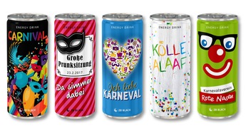 28 BLACK: Helau und Alaaf: Mit 28 BLACK individuelle Karnevalsdosen gestalten /  Energy Drink 28 BLACK liefert Energie für die närrische Saison (FOTO)