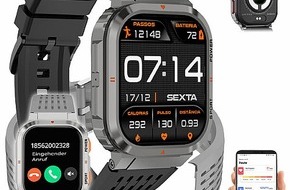 PEARL GmbH: Gesundheits- und Fitnessziele erreichen: newgen medicals Fitness-Smartwatch SW-550, 20 Tage Laufzeit, Always-on-Display, ChatGPT, IP68