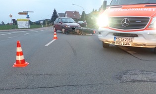 Polizei Minden-Lübbecke: POL-MI: Motorradfahrer wird leicht verletzt
