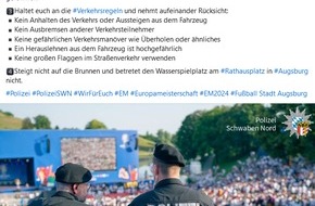 Polizeipräsidium Schwaben Nord: POL Schwaben Nord: Fußball-EM in Augsburg