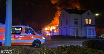 Feuerwehr Hagen: FW Hagen: Großbrand Hagen Boele Folgemeldung