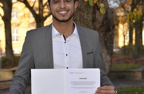 Universität Osnabrück: Mahmoud Farrag erhält den DAAD-Preis für internationale Studierende 2020