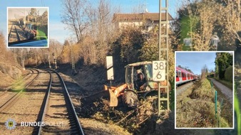 Bundespolizeidirektion München: Bundespolizeidirektion München: Bagger bremst S-Bahn aus - Keine Verletzten, geringer Schaden