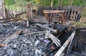 Kreispolizeibehörde Märkischer Kreis: POL-MK: Gartenhütte abgebrannt