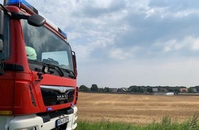 Freiwillige Feuerwehr der Stadt Goch: FF Goch: Stoppelfeld in Flammen