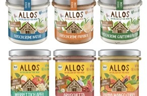 Allos Hof-Manufaktur: Presseinfo Neuprodukt: Allos launcht vegane Bio Frischcremes und die neue Range "Streichgenuss für die ganze Familie"