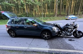 Polizeidirektion Trier: POL-PDTR: Unfall mit leichtverletztem Motorradfahrer auf der Hunsrückhöhenstraße