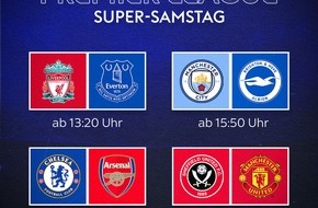 Sky Deutschland: Sky Sport präsentiert den Super-Samstag in der Premier League mit zehn Stunden Live-Fußball von der Insel nonstop