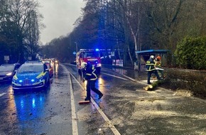 Feuerwehr Herdecke: FW-EN: Baum fiel auf mehrere PKW und einen Linienbus