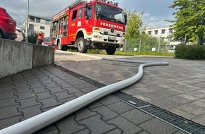Feuerwehr Weinheim: FW Weinheim: Heftiges Unwetter sorgt für mehrere Feuerwehreinsätze Tiefgaragen, Keller und Straßen betroffen
