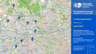 Polizeipräsidium Oberhausen: POL-OB: Elf Wohnungseinbrüche - Mehrfamilienhäuser betroffen