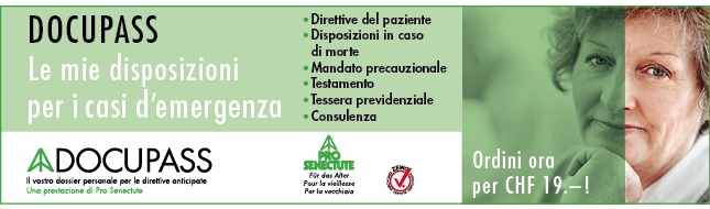 Pro Senectute: Disposizioni del paziente & Co. - con 50'000 copie vendute, il DOCUPASS pone un preciso ordine di grandezza (ALLEGATO)