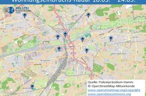 Polizeipräsidium Hamm: POL-HAM: Wohnungseinbruchs-Radar Hamm 18.05. - 24.05.2020