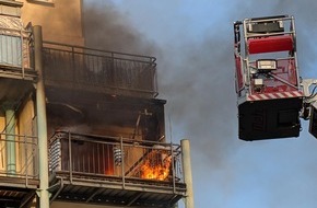 Feuerwehr Dresden: FW Dresden: Ausgedehnter Wohnungsbrand - Feuerwehr verhindert durch schnelles Eingreifen die Ausbreitung