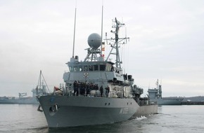 Presse- und Informationszentrum Marine: Marine - Pressemitteilung / Pressetermin: Kieler Minensucher "Auerbach/Oberpfalz" kehrt von UNIFIL-Einsatz zurück (mit Bild)