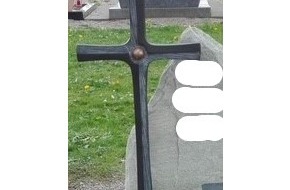 Polizeipräsidium Ulm: POL-UL: (BC) Langenenslingen - Diebstahl auf Friedhof / Ein Unbekannter entwendete in den vergangenen Tagen ein Grabkreuz in Langenenslingen.