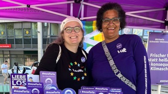 Volt Deutschland Landesverband Rheinland-Pfalz: Volt-Infostand in der Ludwigshafener Innenstadt / Kandidatinnen für die Landtagswahlen in Rheinland-Pfalz und Baden-Württemberg stellen sich vor / 13. Dezember 2025, 12 bis 15 Uhr auf dem Ludwigsplatz