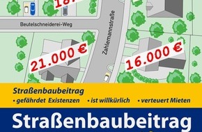 Bund der Steuerzahler Nordrhein-Westfalen e.V.: BdSt NRW f&uuml;hrt Musterprozess gegen Stra&szlig;enbaubeitr&auml;ge in Wuppertal