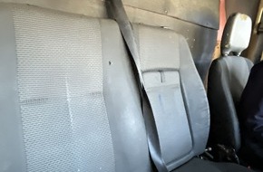 Polizeipräsidium Südhessen: POL-DA: Erbach: Über 50 Mängel/Polizei zieht desolaten Transporter aus dem Verkehr