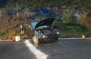 Polizeidirektion Wittlich: POL-PDWIL: Pkw überschlagt sich, junger Fahrer leicht verletzt