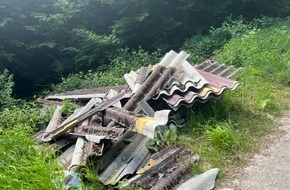Polizeipräsidium Mannheim: POL-MA: Eberbach/Unterdielbach/Rhein-Neckar-Kreis: Illegale Entsorgung asbesthaltiger Eternitplatten im Waldgebiet - Zeugenaufruf