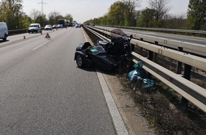 Verkehrsdirektion Mainz: POL-VDMZ: A60 zwischen Ingelheim West und Ost - Unfall zwischen LKW und Motorradfahrer, Motorradfahrer schwerverletzt, LKW flüchtet