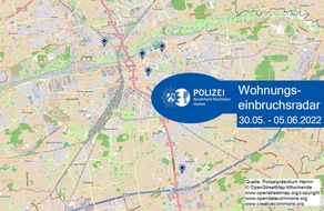 Polizeipräsidium Hamm: POL-HAM: Wohnungseinbruchsradar Hamm für die Woche vom 30. Mai bis 5. Juni 2022