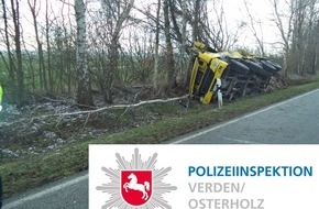Polizeiinspektion Verden / Osterholz: POL-VER: K43 nach Unfall für 6 Stunden gesperrt