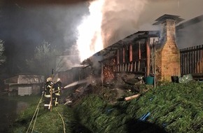 Feuerwehr Lennestadt: FW-OE: Gebäudebrand in Elspe