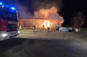 Polizeiinspektion Oldenburg-Stadt / Ammerland: POL-OL: ++Brand eines Unterstandes/Remise auf einem landwirtschaftlichen Anwesen ++