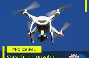 Polizei Mettmann: POL-ME: Private Drohne f&uuml;hrte zu Unterbrechung des Flugverkehrs - 2609097