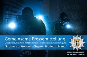 Landeskriminalamt Baden-Württemberg: LKA-BW: Gemeinsame Pressemitteilung der Generalstaatsanwaltschaft Stuttgart und des LKA: Durchsuchungsmaßnahme wegen Fortführung der rechtsextremistischen Vereinigung "Blood & Honour Division Deutschland"