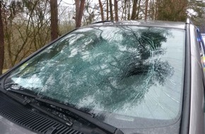 Kreispolizeibehörde Oberbergischer Kreis: POL-GM: 020221-0077: Auto von umherfliegender Eisplatte getroffen