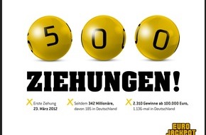 Eurojackpot: 500. Ziehung bei Eurojackpot